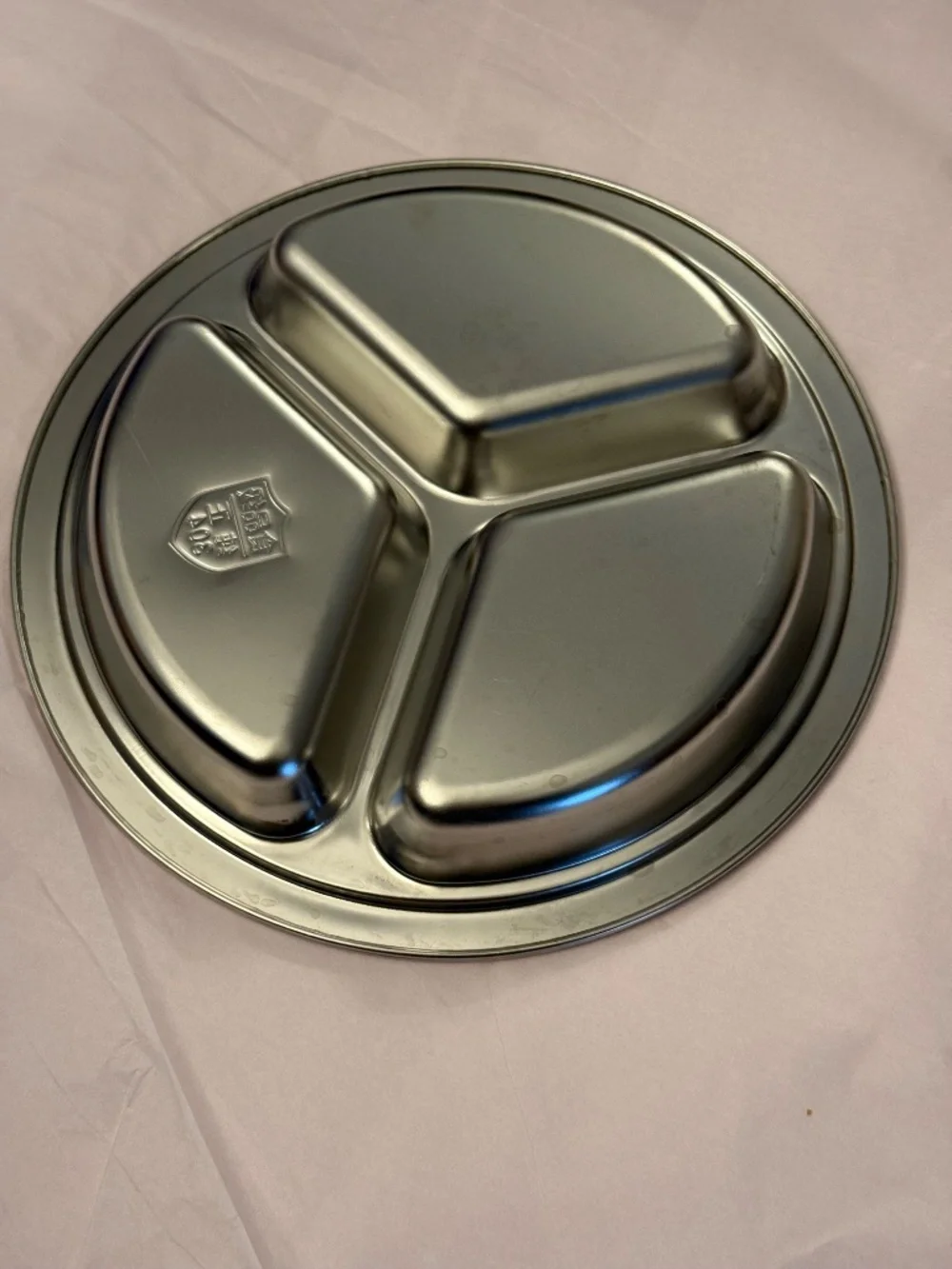 Set of 2 Stainless Steel Divided Dinner Plates